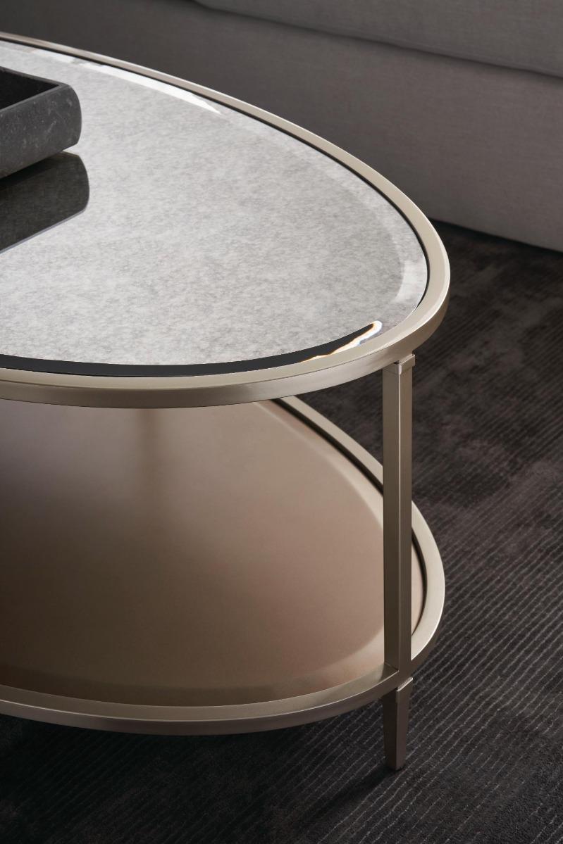 Caracole Shimmer Oval Coffee Table.