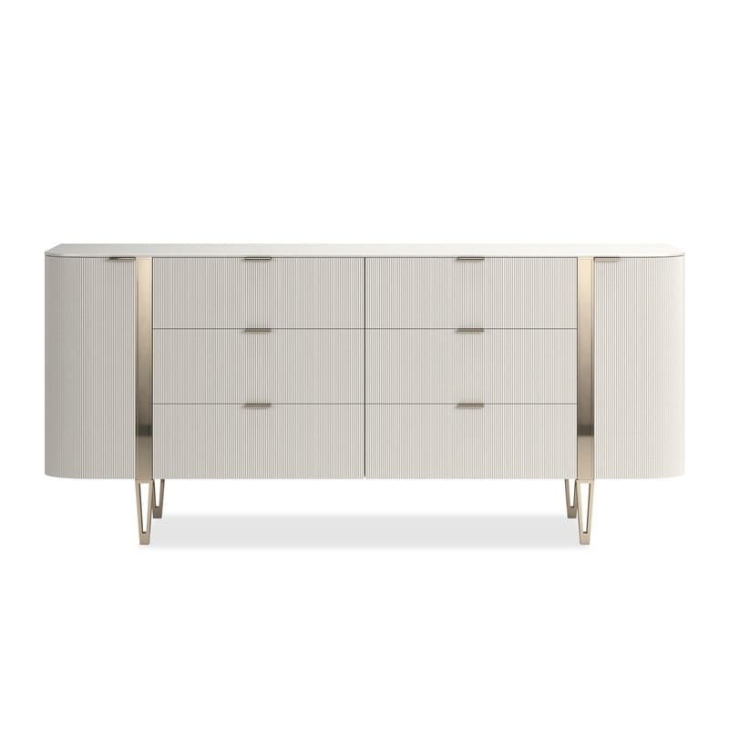 Caracole Living Love At First Sight Dresser in Matte Pearl - Large House of Isabella UK