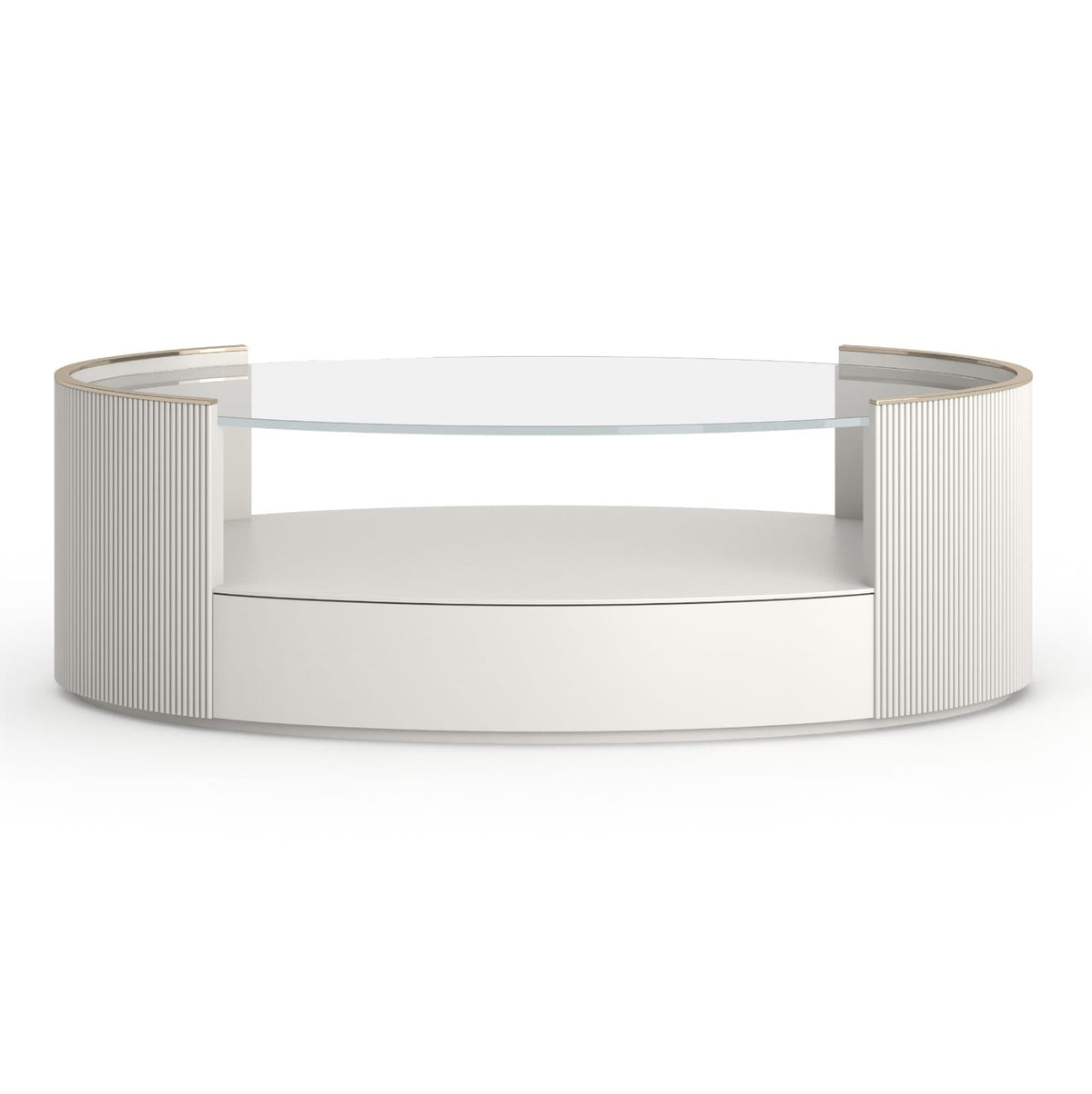 Caracole Living Love Oval Coffee Table in Matte Pearl House of Isabella UK