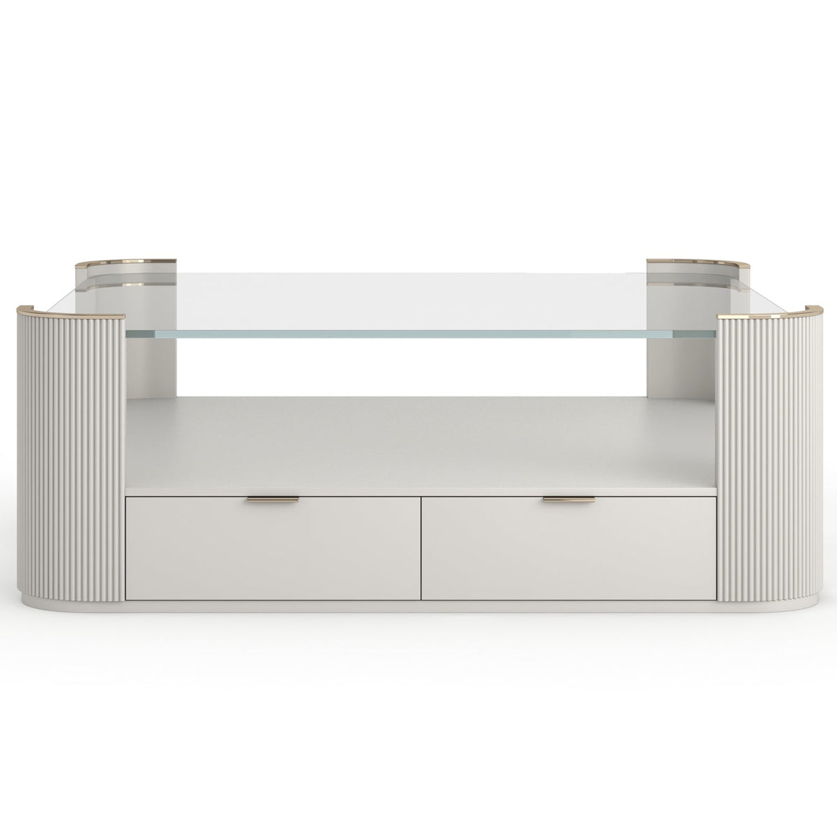 Caracole Living Love Square Coffee Table in Matte Pearl House of Isabella UK