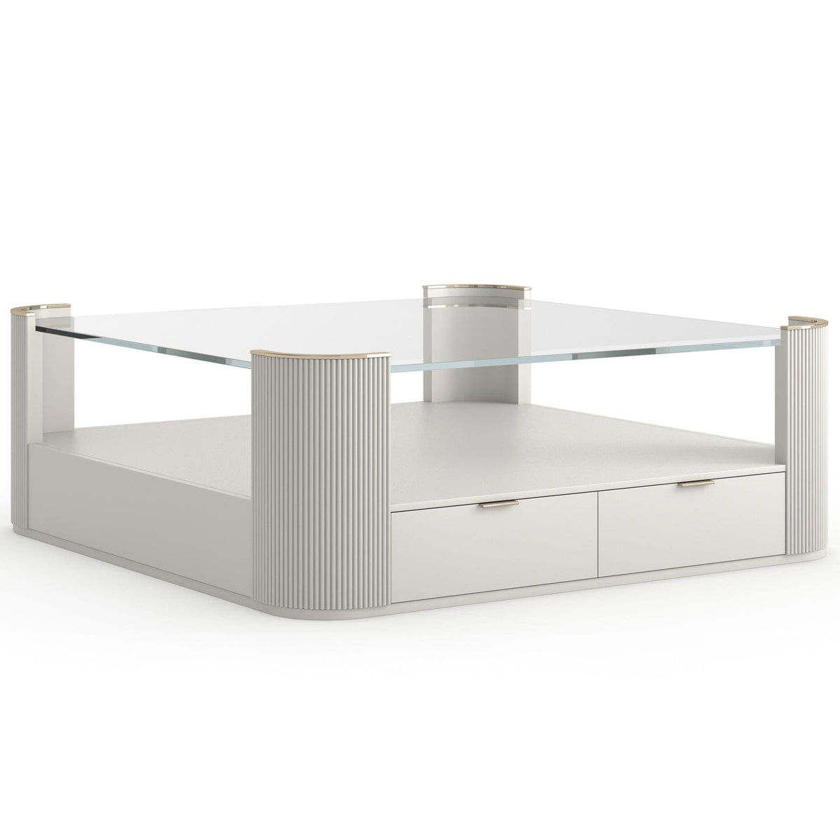 Caracole Living Love Square Coffee Table in Matte Pearl House of Isabella UK