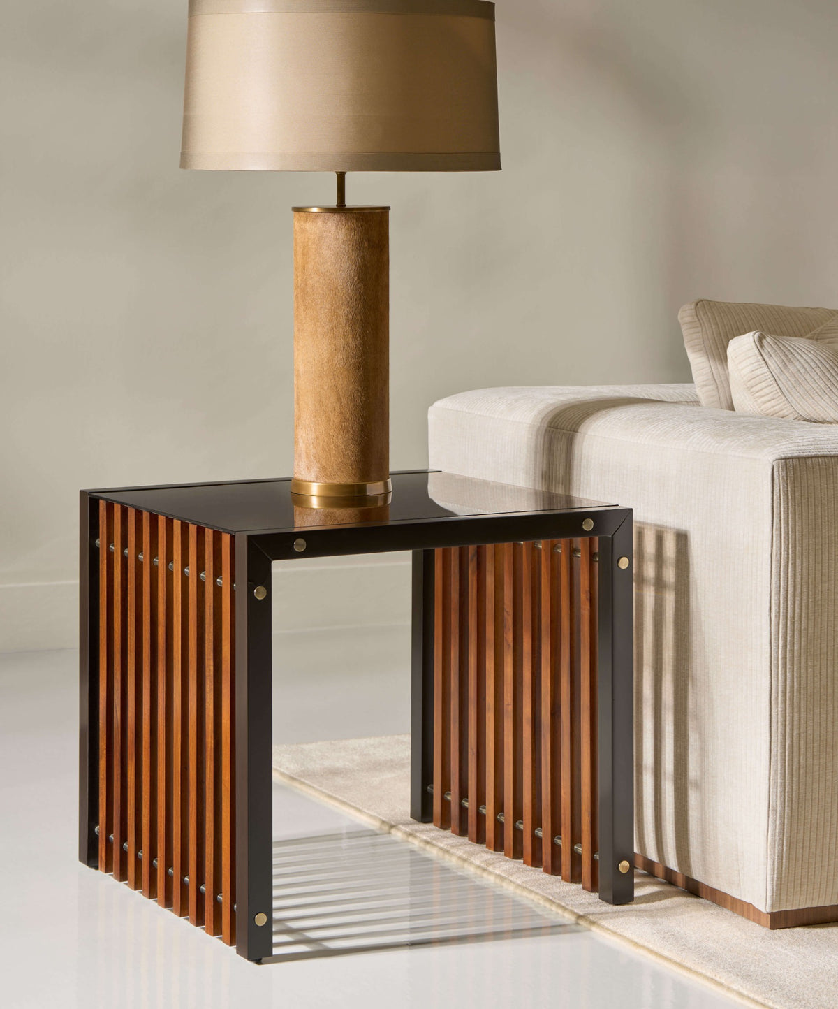 Pinstripe Dark Side Table