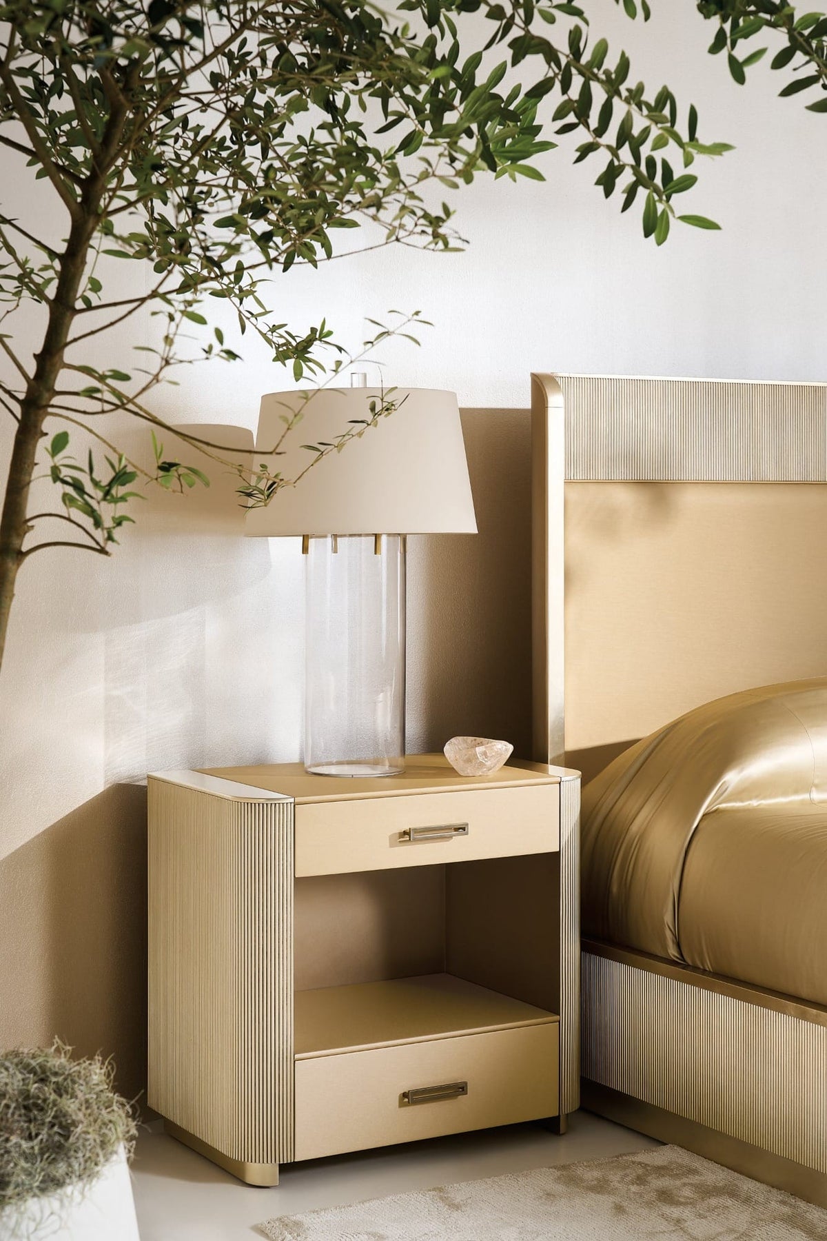 Caracole Sleeping Love-Ly! Bedside Table in Oracle House of Isabella UK
