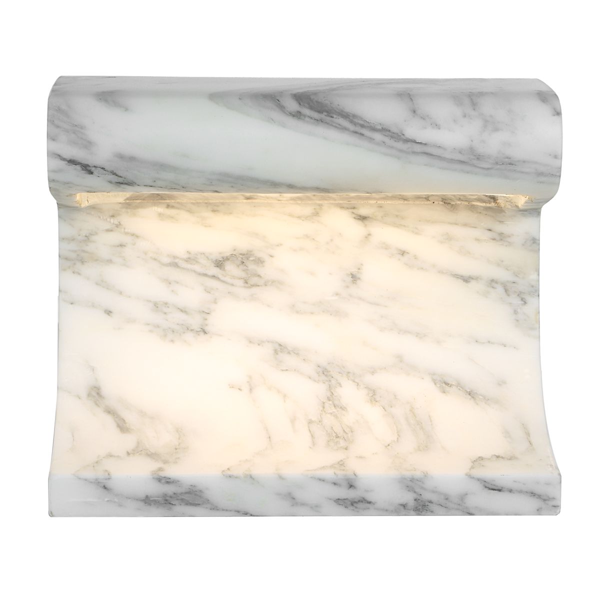 Carved Beam Rechargeable Mini Lamp in Arabescato Marble