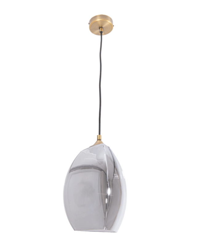 Talence Pendant - Antique Brass & Smoke Glass | OUTLET.