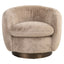 Lounge chair Colmar khaki fluffy swivel