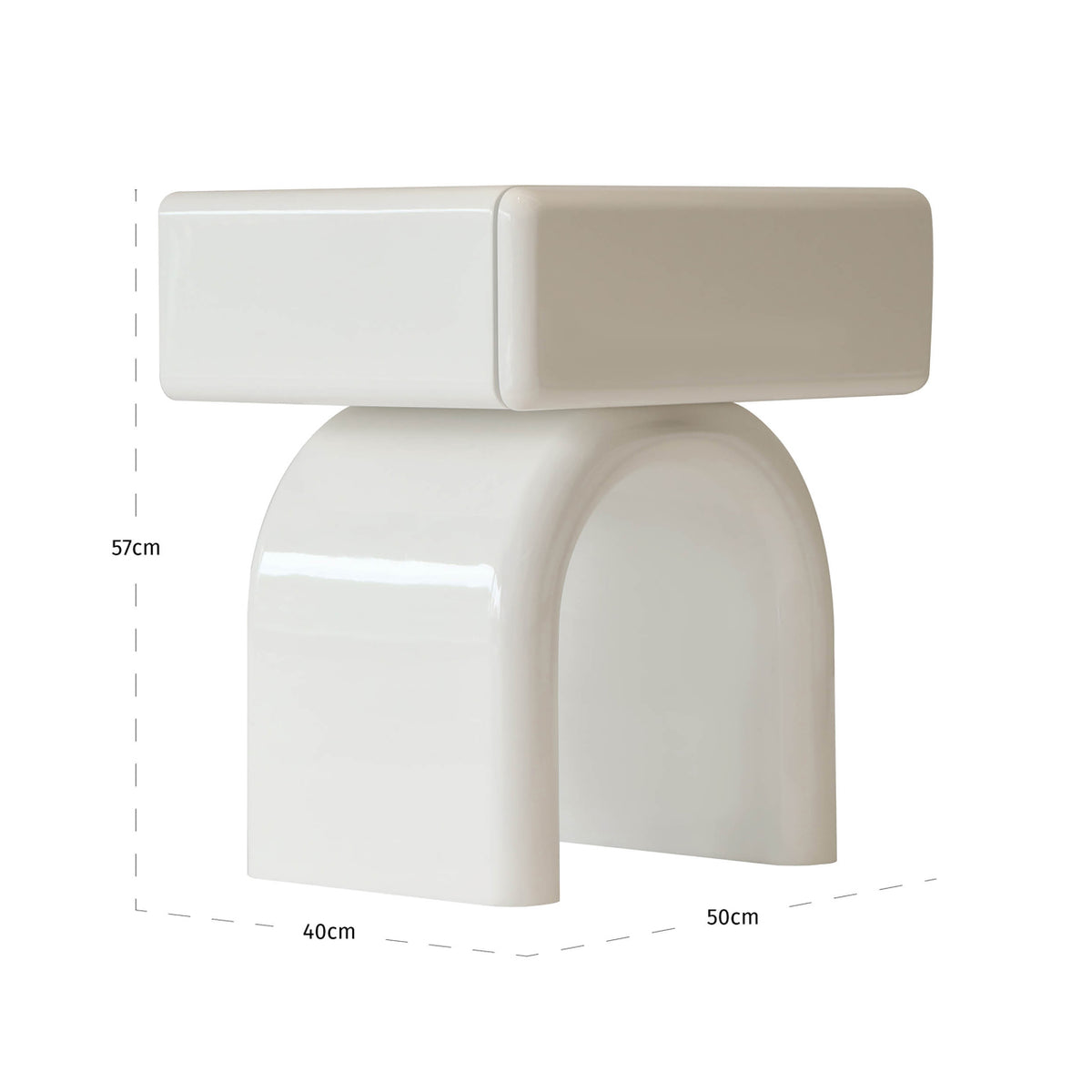 Nightstand Bennet coconut milk 1-drawer