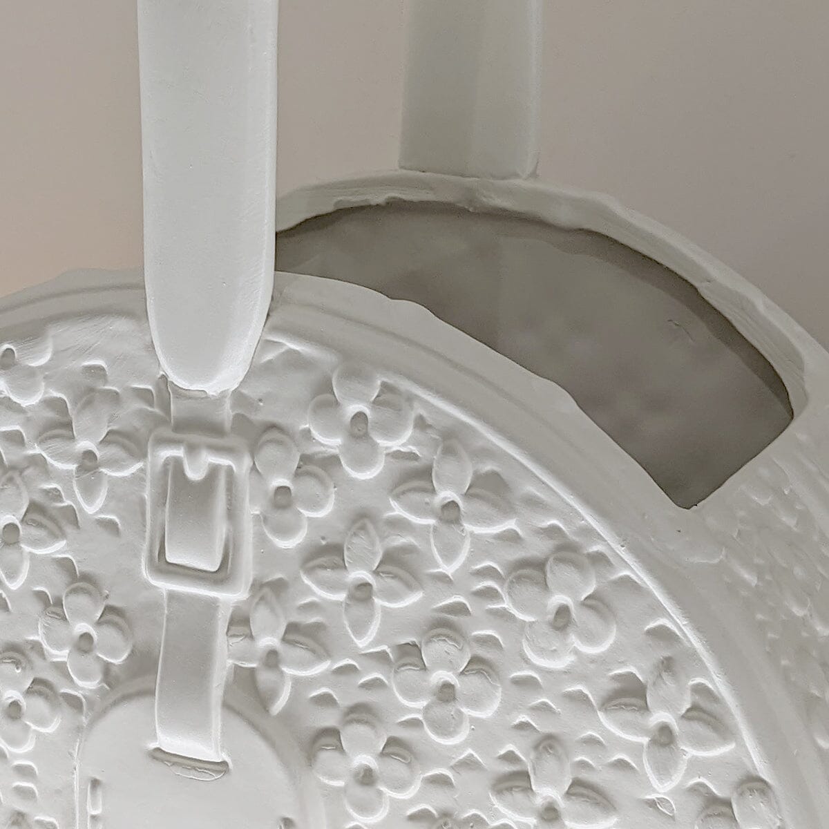 Cecilia White Designer Inspired Rounded Handbag Ornament