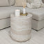 Celeste Round Neutral Marble Effect Side Table