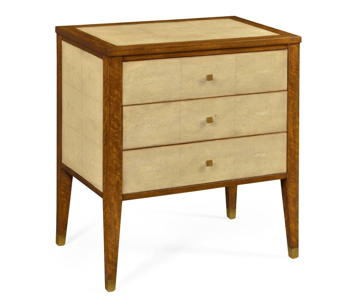 Chest of Drawers Ivory Faux Shagreen
