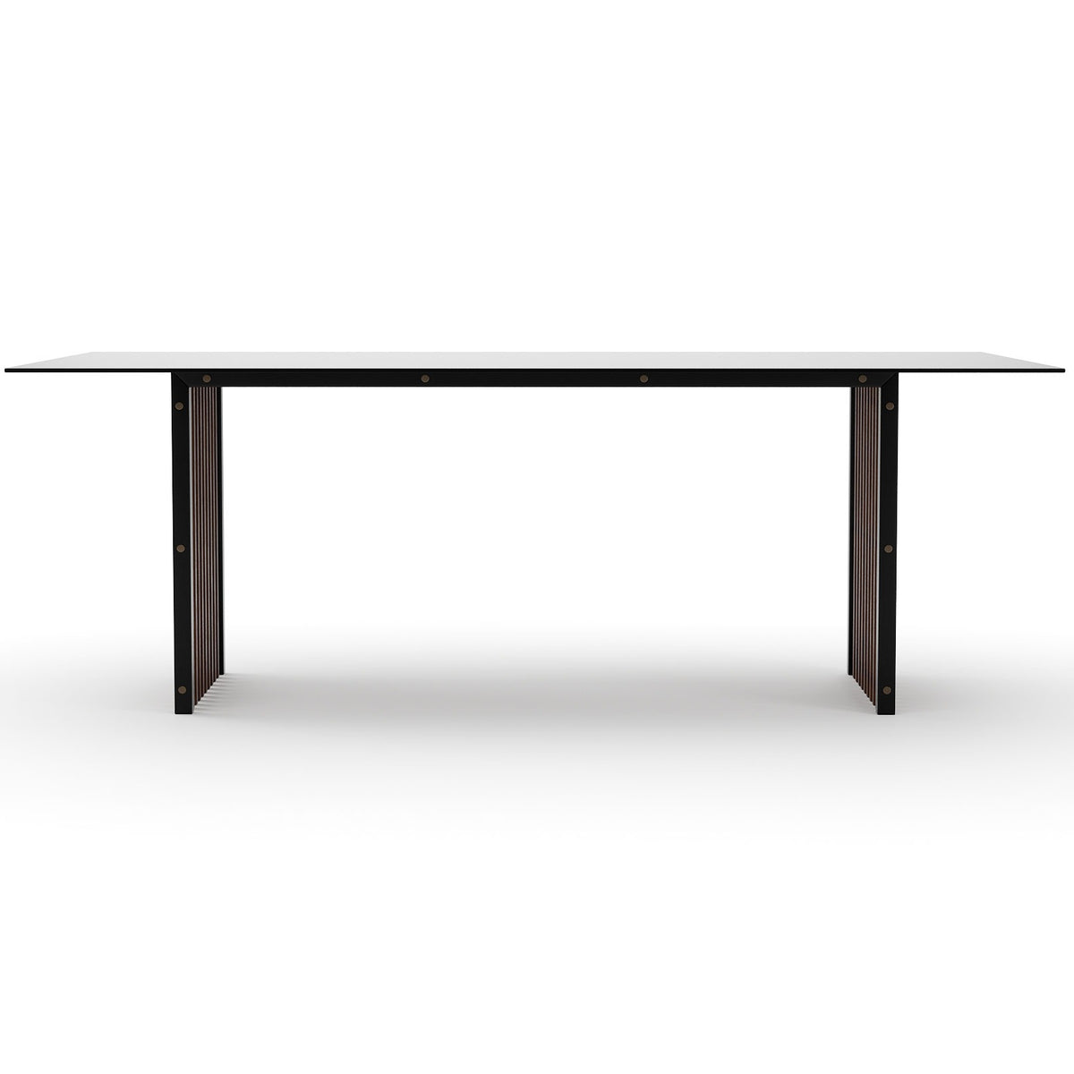 Pinstripe Dark Slatted Dining Table 213cm