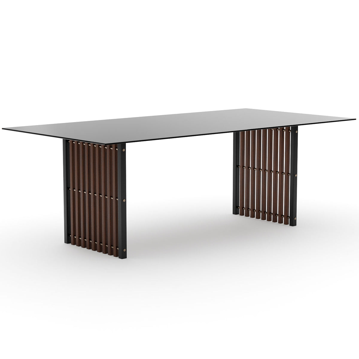 Pinstripe Dark Slatted Dining Table 213cm
