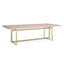 Wish You Were Here Dining Table - Gold and Crème Travertine Top