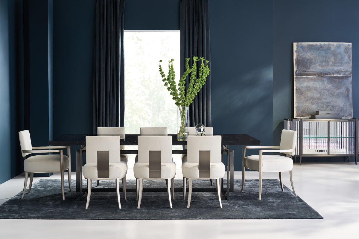 Wish You Were Here Dining Table - Deep Bronze and Nero Marguia Marble Top