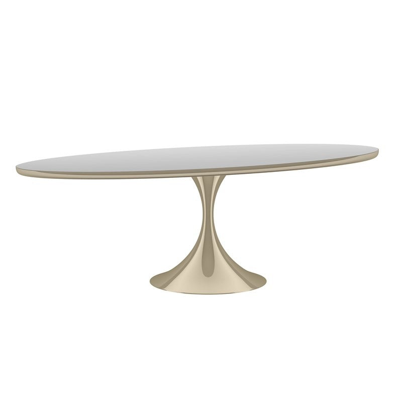 Semper Oval Dining Table 244cm in Whisper of Gold