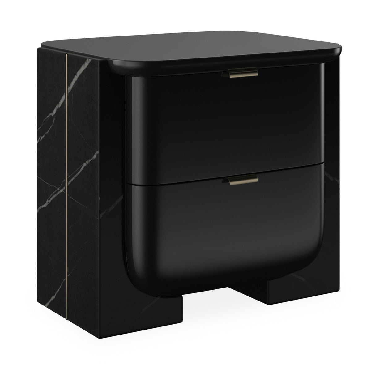 Overlap Small Bedside Table in Dark