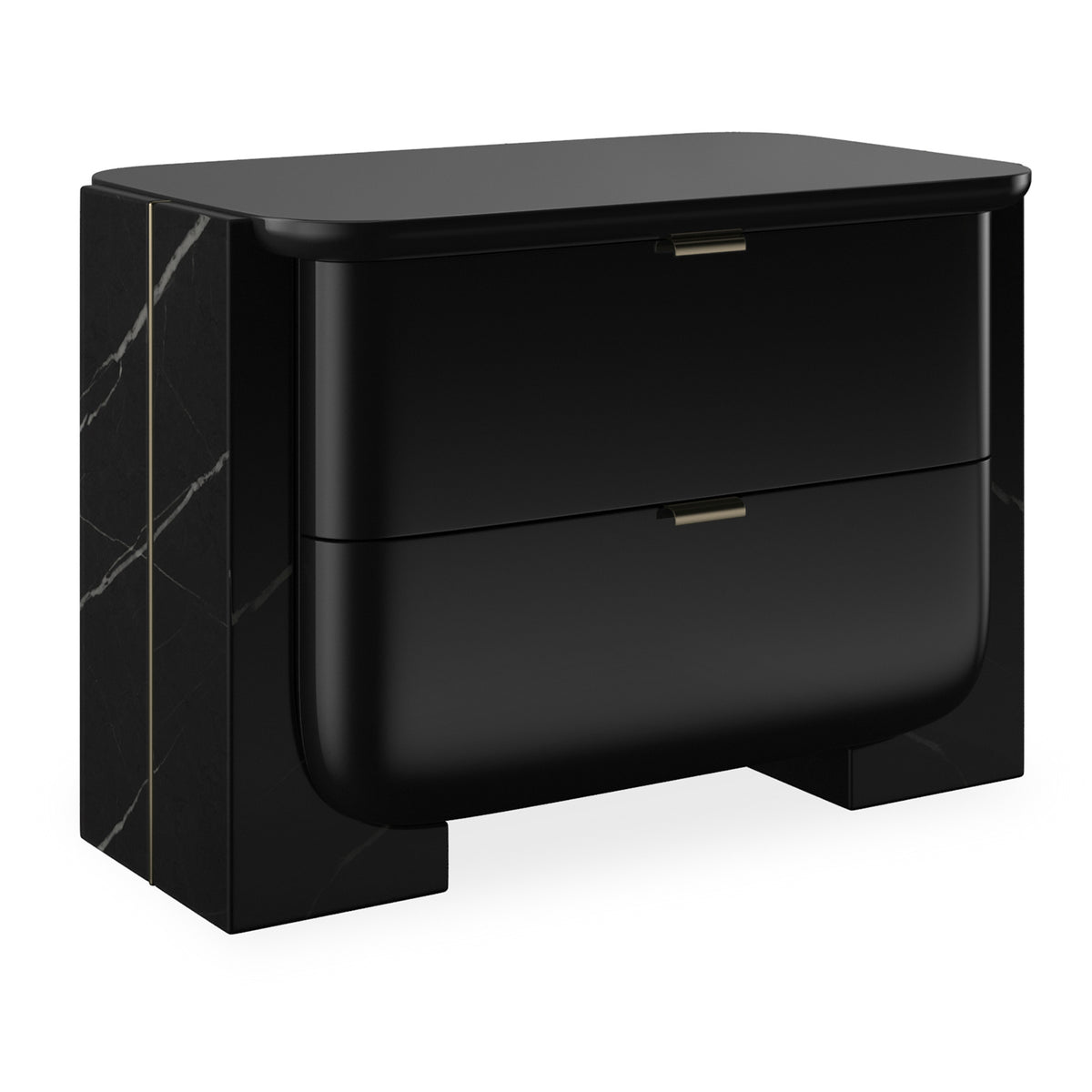 Overlap Large Bedside Table in Dark