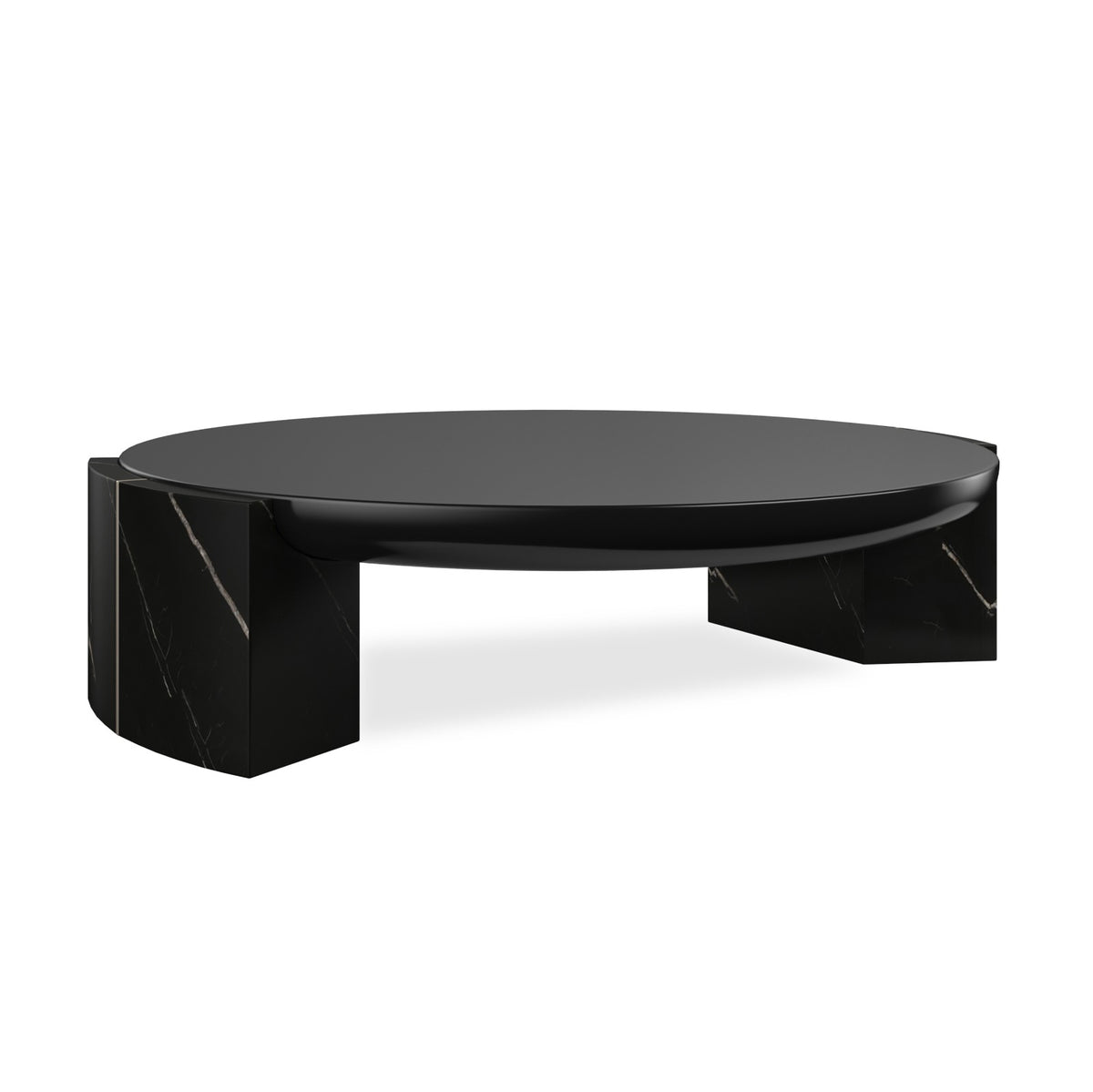 Overlap Round Coffee Table Dark