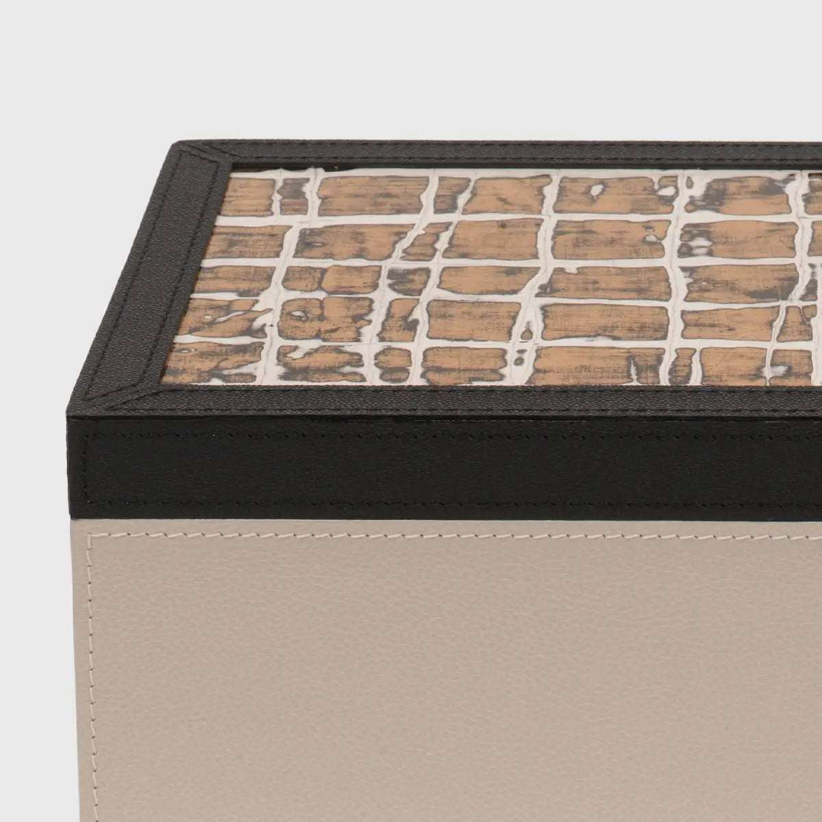Arno Box Pumice Leather with Gold Gesso Effect Lid
