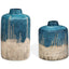 Coastal Cascade Indoor-Outdoor Blue Vases, Set of 2