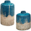 Coastal Cascade Indoor-Outdoor Blue Vases, Set of 2