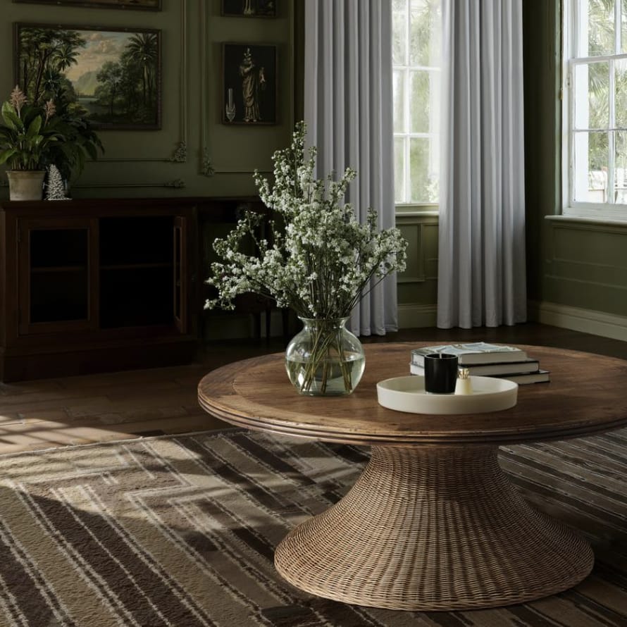 Jonathan Charles Living Palm Court Rattan Coffee Table House of Isabella UK