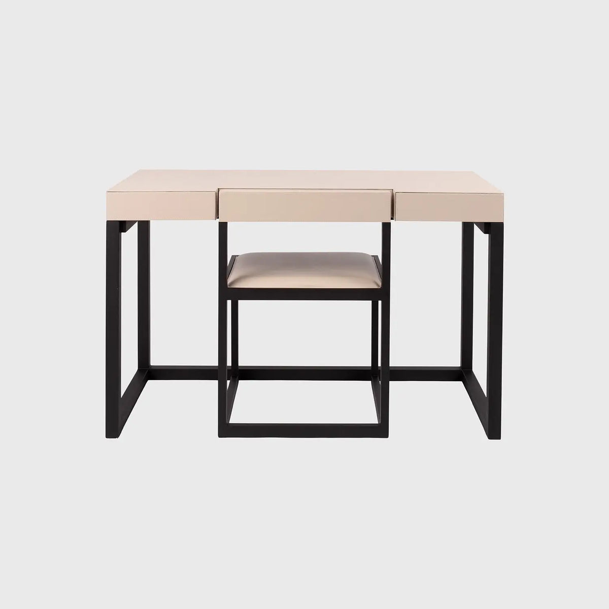 Compact Desk and Chair Pumice Leather