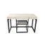 Compact Desk and Chair Woven Pumice Leather