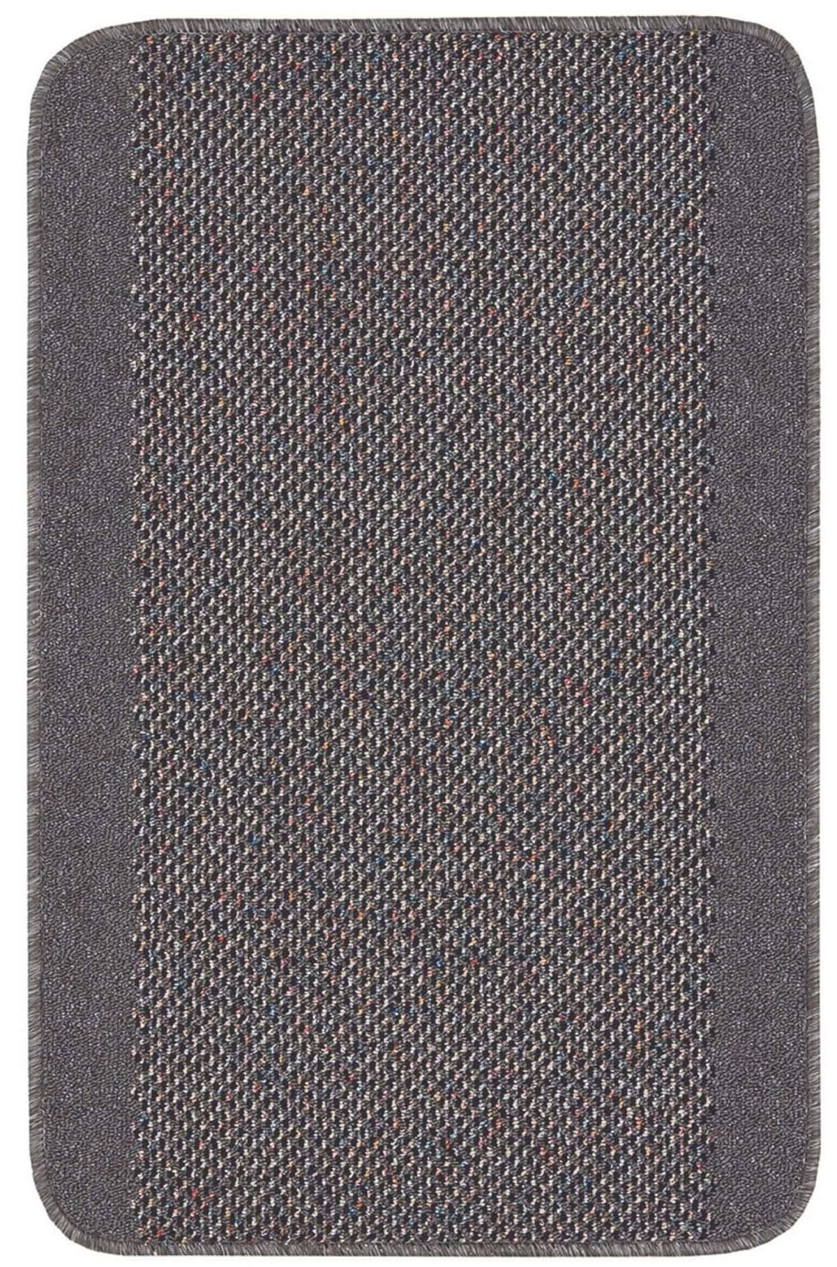 Washable Bordered Dark Grey Rug | 110D