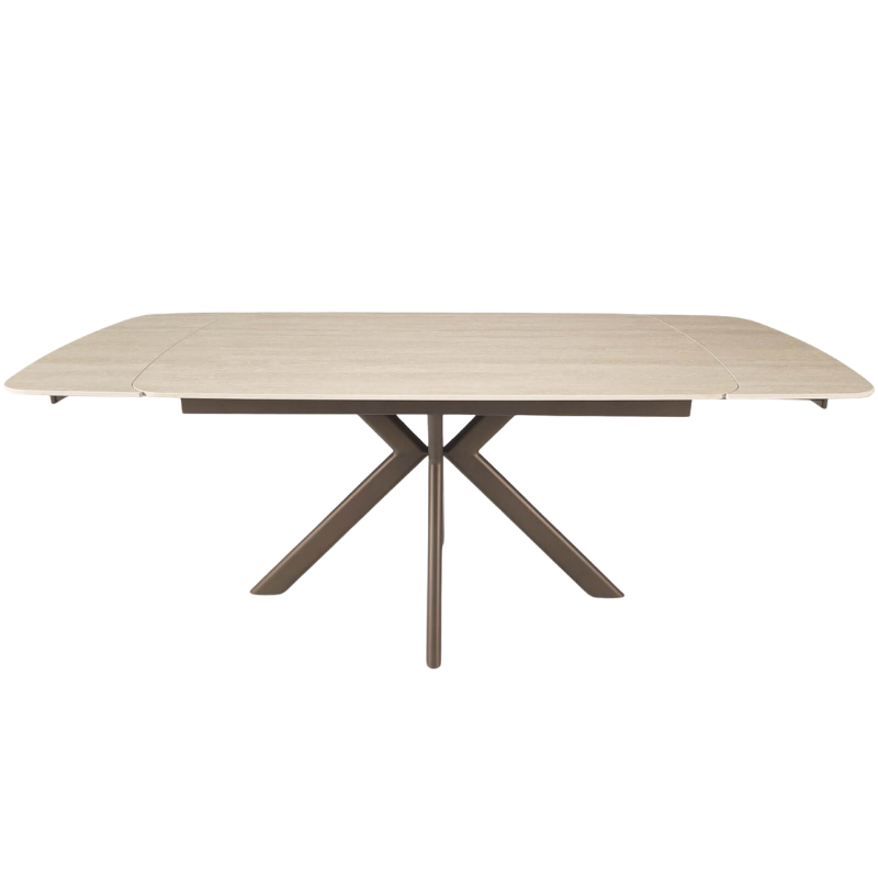 Cote Extending Dining Table in Travertine Ceramic - 140-200cm