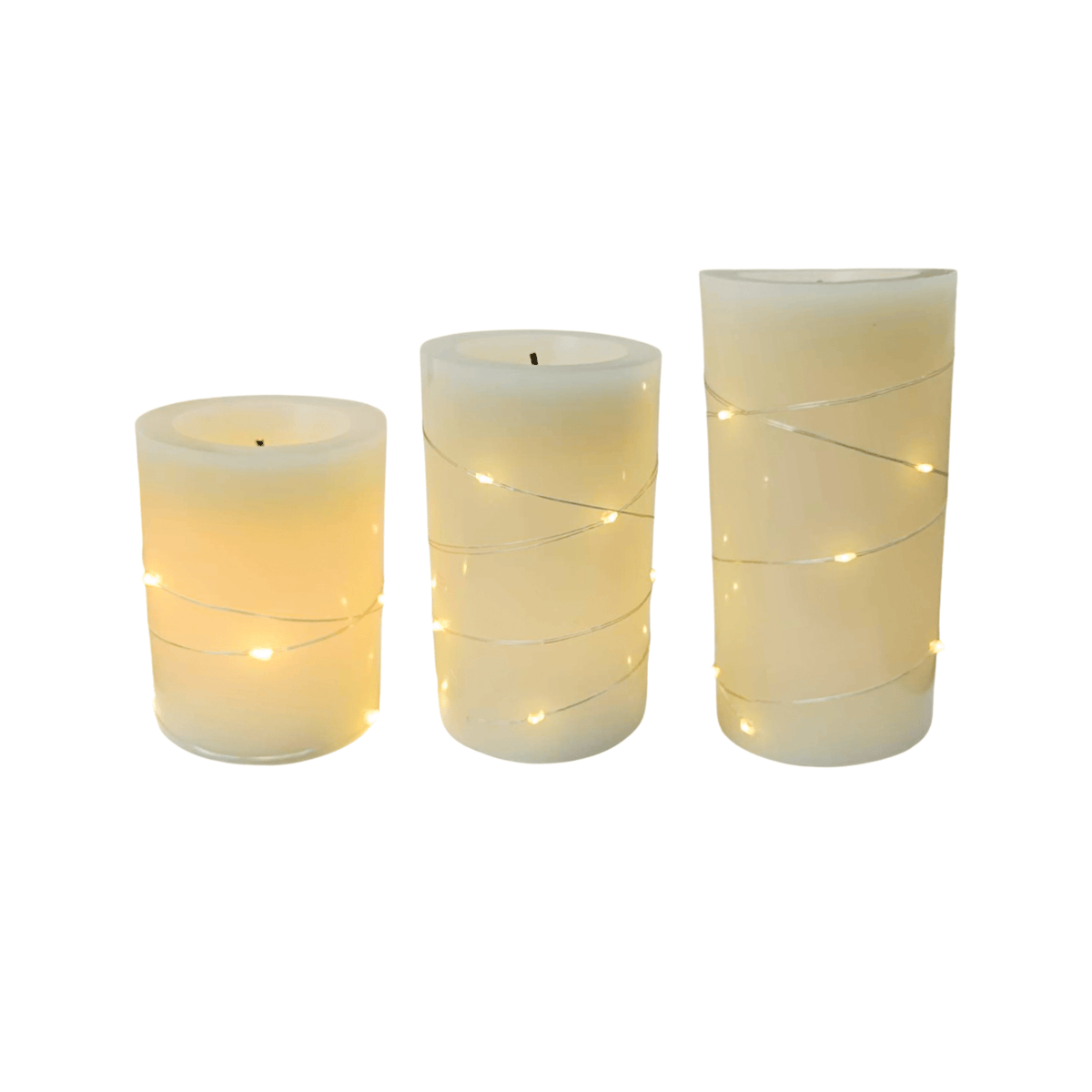 Cream Fairy Light LED Candles - Set of 3