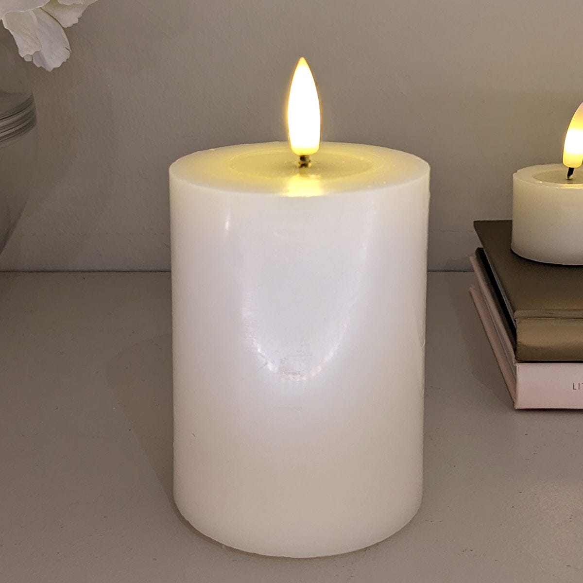 Cream Realistic LED Candle - 10cm