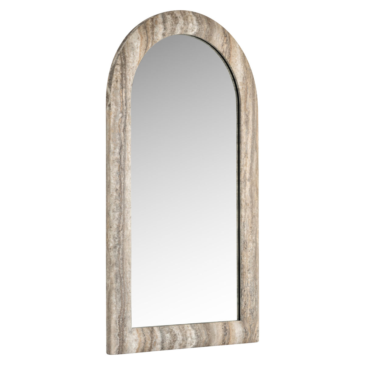 Mirror Calvo grey faux travertine
