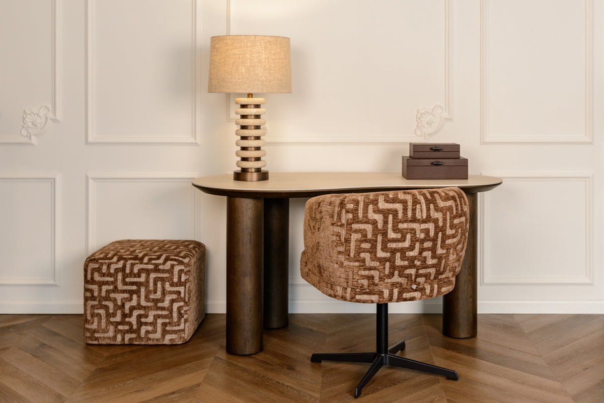 Pouffe & Footstool Ciela brown labyrinth