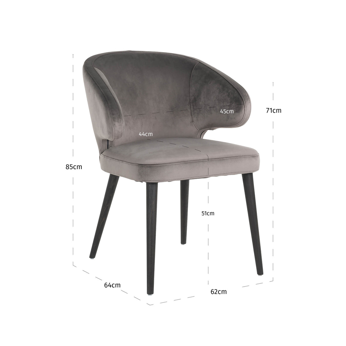 Dining chair Indigo stone velvet