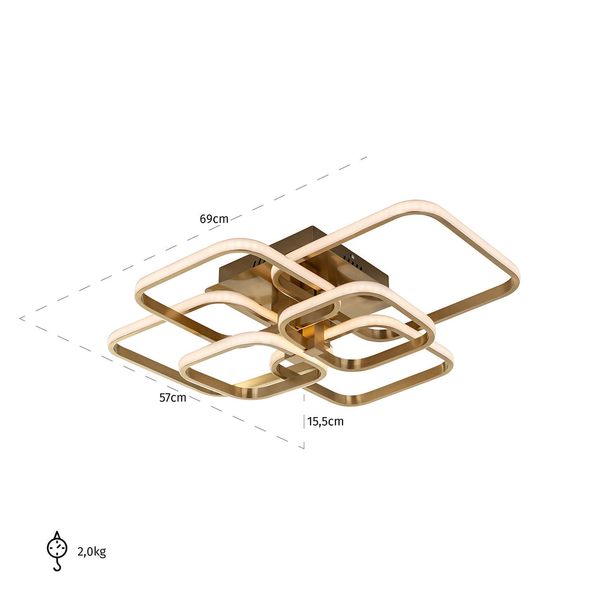 Ceiling light Cailey brushed gold