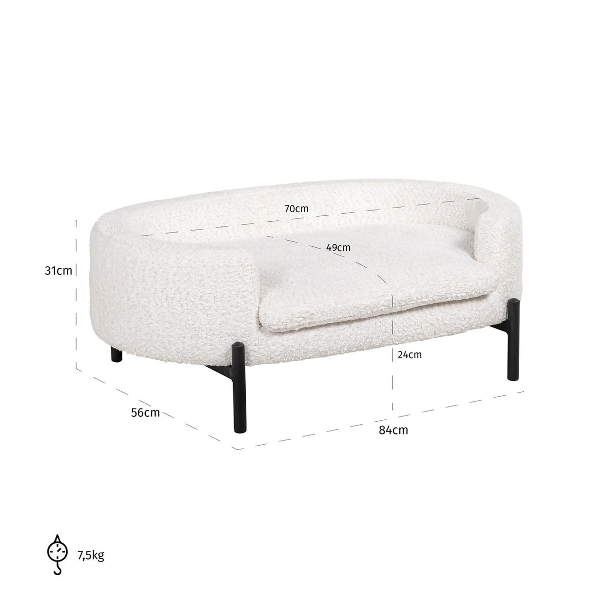 Pet bed Dolly sheep white