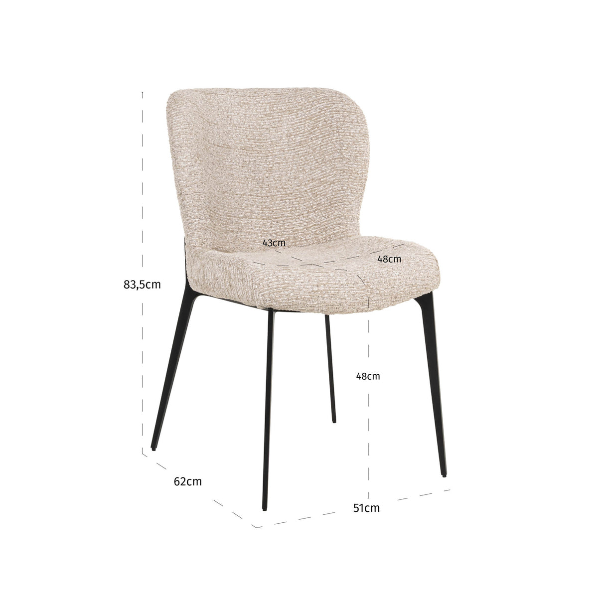 Dining chair Sergio natural linear