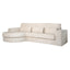 Sofa Felix white chenille 2,5-seater + lounge round left