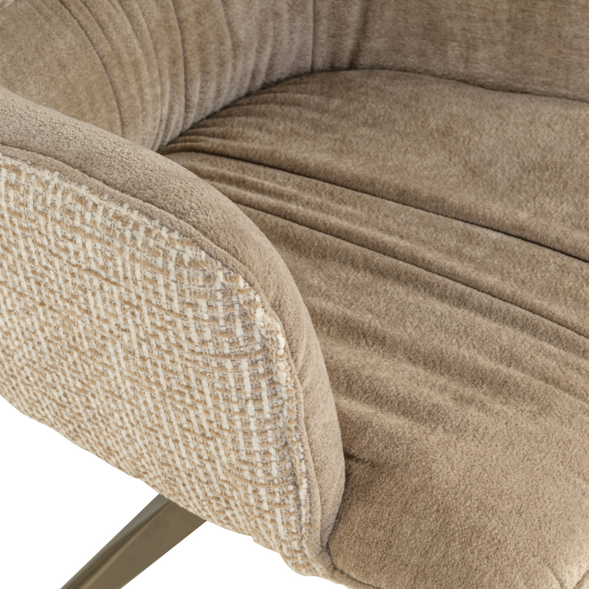 Dining chair Chase cream blockweave swivel