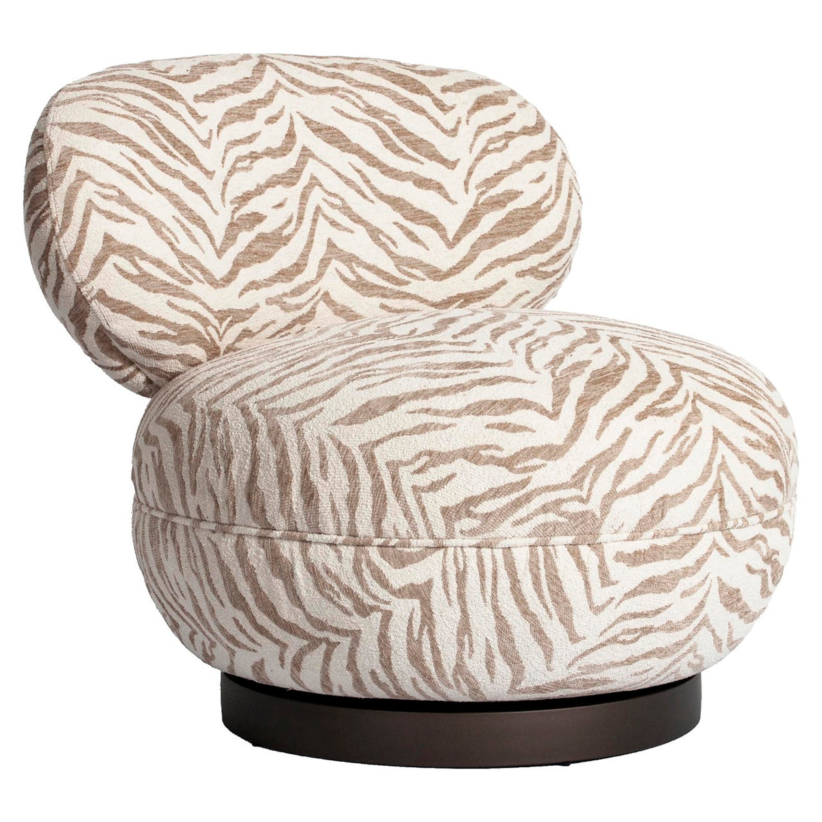 Lounge chair Jace beige tiger swivel