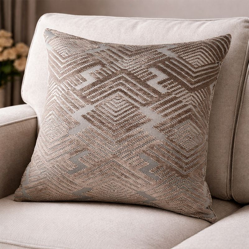 Malini Tram Taupe Cushion