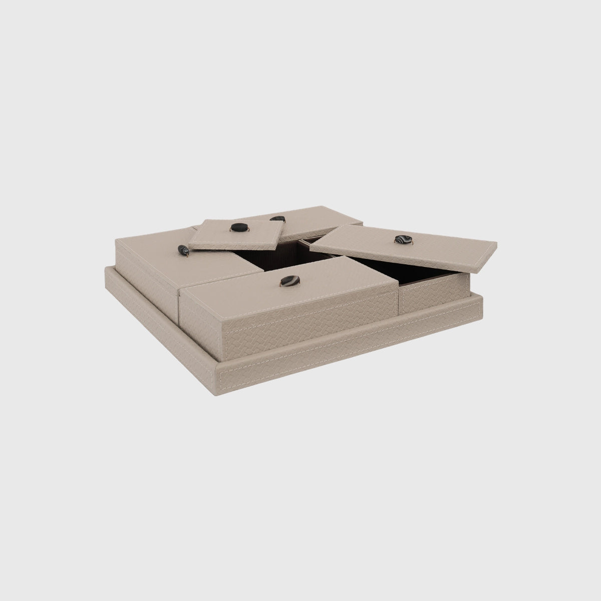 Desk Set Woven Pumice Leather