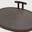 Arunya Oval Cocktail Table Dorato and Grey Shagreen Leather