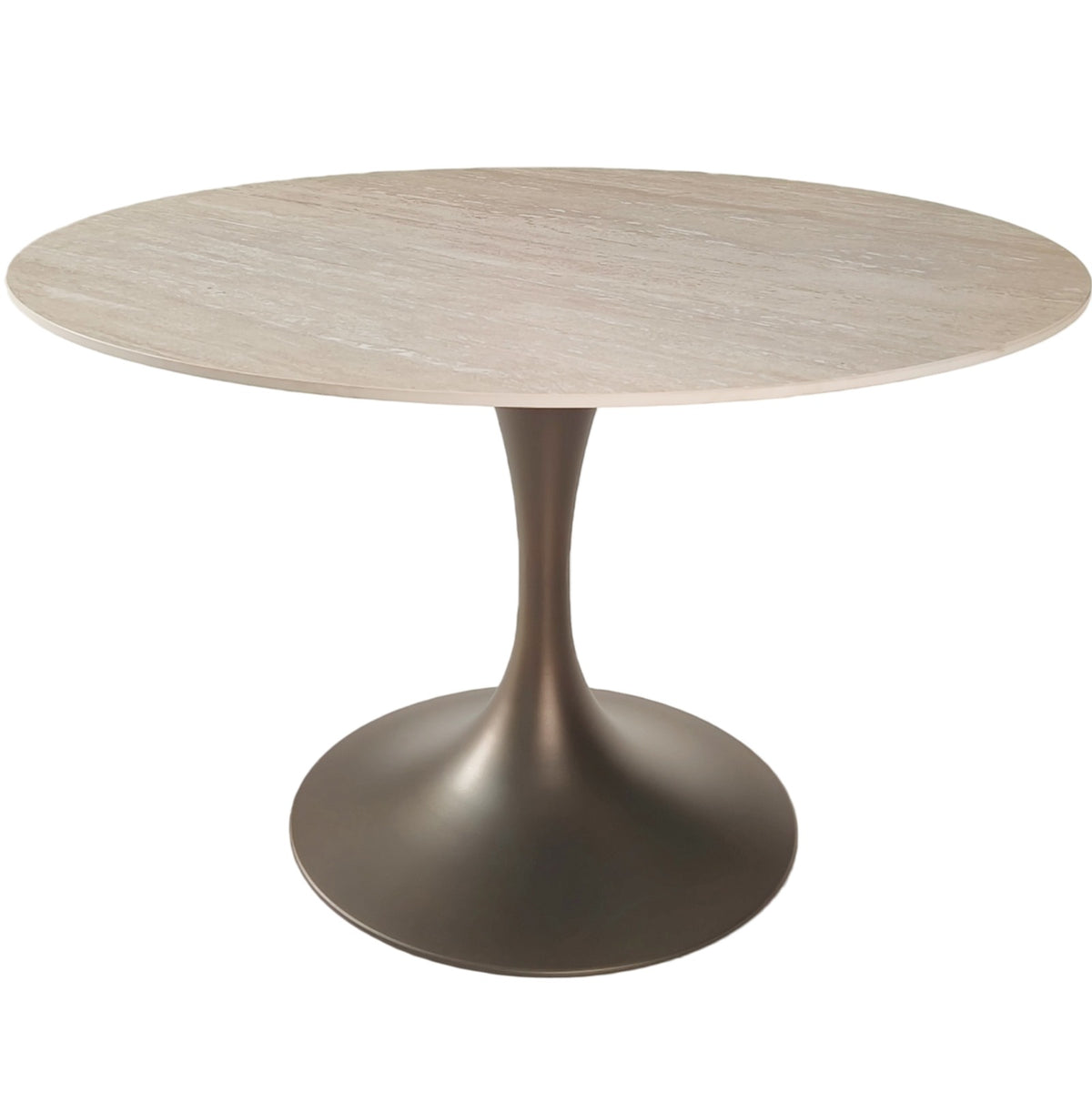 Sutton Round Dining Table in Travertine Ceramic - 120cm