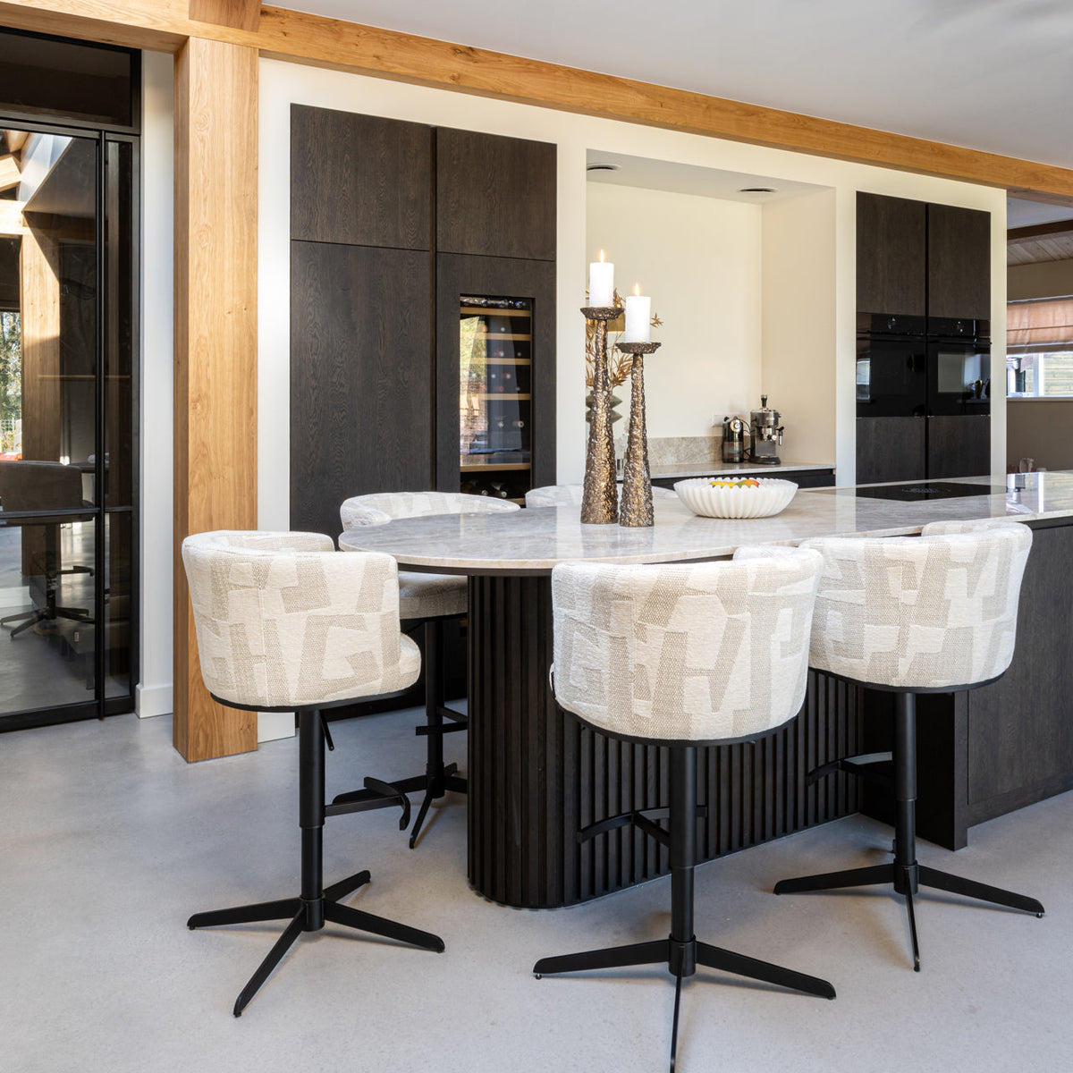 Candle holder Moan brushed gold small