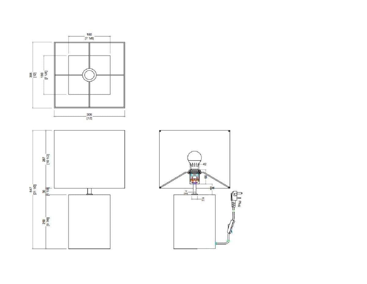 DI Designs Lighting Lamp | Small Rectangular Gesso House of Isabella UK