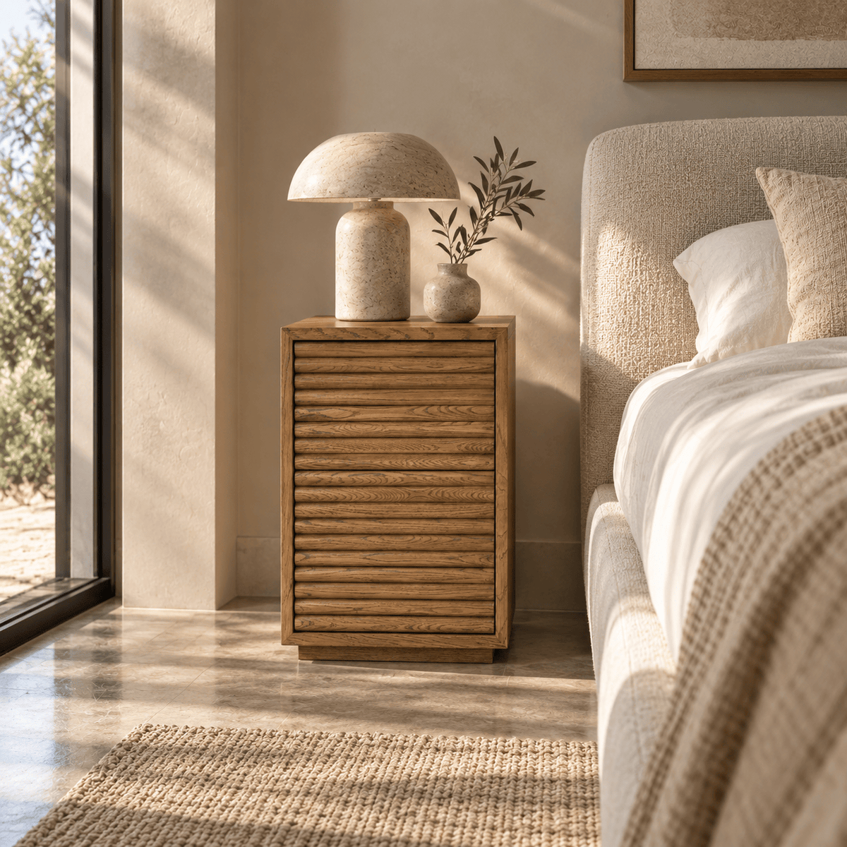 DI Designs Living Charlton Bedside Table | Oak in Walnut Finish House of Isabella UK
