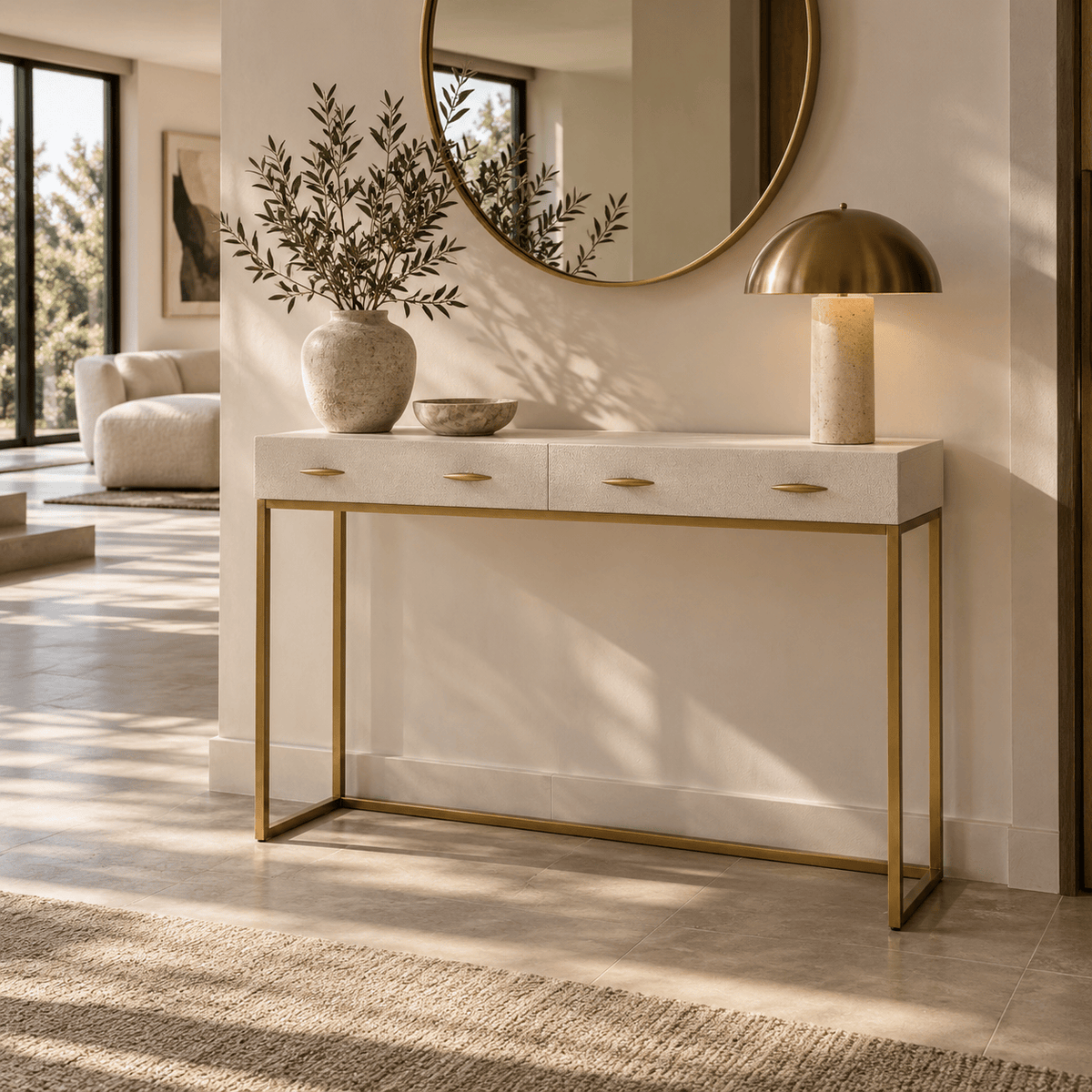 DI Designs Living Hampton Console/Desk - Ivory House of Isabella UK