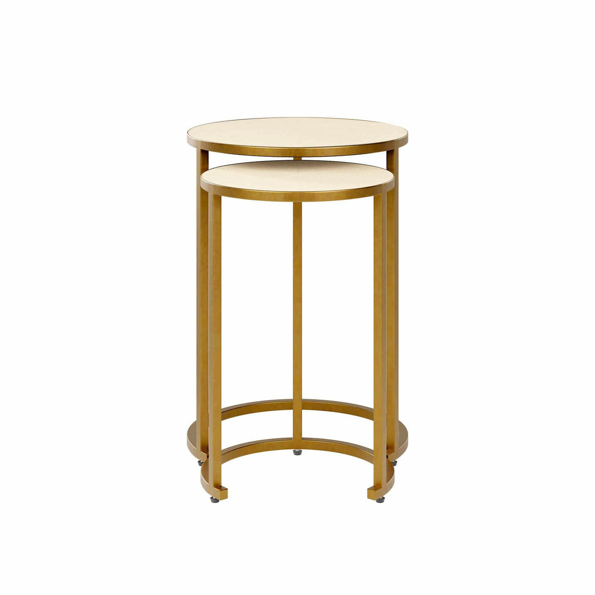 Hampton Nest Table - Ivory Shagreen - 2 piece.